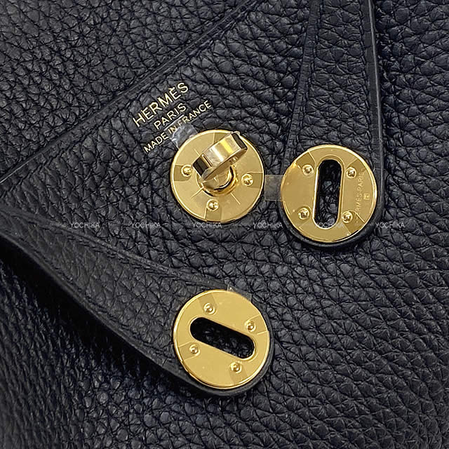 HERMES Shoulder bag Lindy mini 20 Noir (Black) Taurillon Clemence Gold HW Stamp W[BRAND NEW][Authentic]