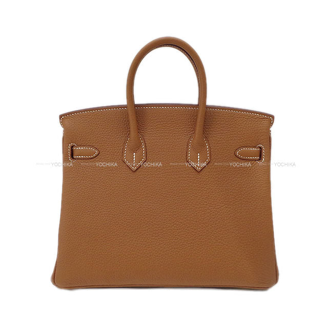 HERMES Handbag Birkin25 Gold Veau Togo Gold HW Stamp W[BRAND NEW][Authentic]