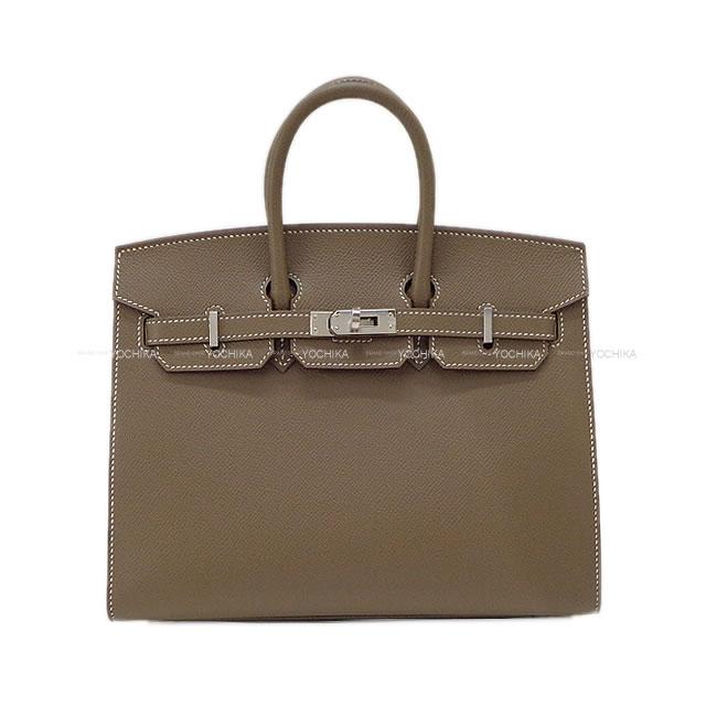 HERMES Handbag Birkin25 Sellier Etoupe Veau Epsom Silver HW Stamp B[BRAND NEW][Authentic]