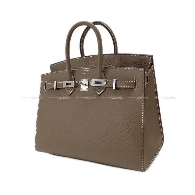 HERMES Handbag Birkin25 Sellier Etoupe Veau Epsom Silver HW Stamp B[BRAND NEW][Authentic]