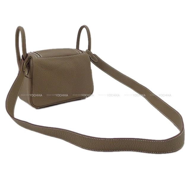 HERMES Shoulder bag Lindy 20 mini Etoupe Taurillon Clemence Silver HW Stamp K[BRAND NEW][Authentic]