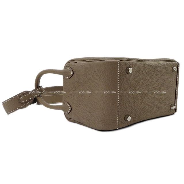 HERMES Shoulder bag Lindy 20 mini Etoupe Taurillon Clemence Silver HW Stamp K[BRAND NEW][Authentic]