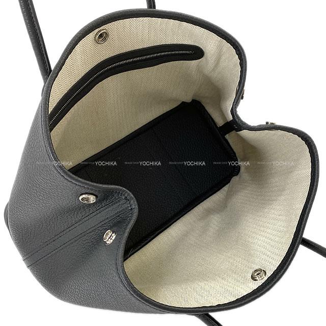 HERMES tote bag Garden Party 30 TPM All Leather Noir (Black) Veau Negonda Silver HW Stamp W[BRAND NEW][Authentic]