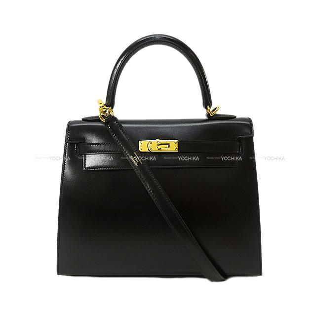 HERMES Shoulder bag Kelly25 Sellier Noir (Black) Box Calf Gold HW Stamp K[BRAND NEW][Authentic]