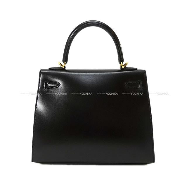 HERMES Shoulder bag Kelly25 Sellier Noir (Black) Box Calf Gold HW Stamp K[BRAND NEW][Authentic]