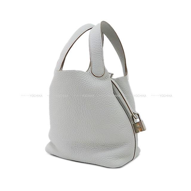 HERMES Handbag Picotin Lock 18 PM Gris Perle Taurillon Clemence Silver HW Stamp U[EXCELLENT][Authentic]