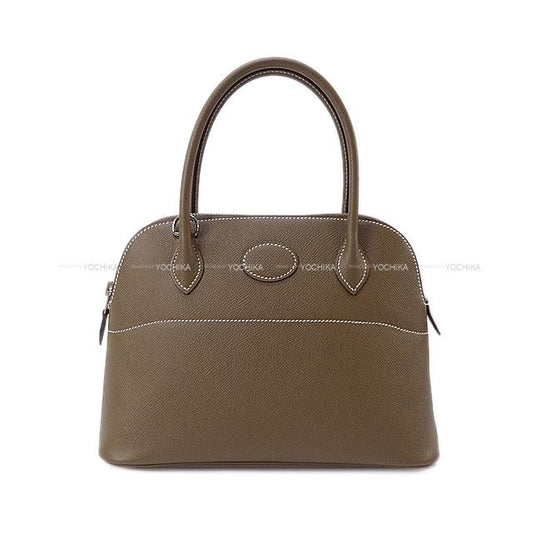 [Pre-loved] HERMES Shoulder bag Bolide27 Etoupe Ever Grain Silver HW Stamp D[USED SA][Authentic]