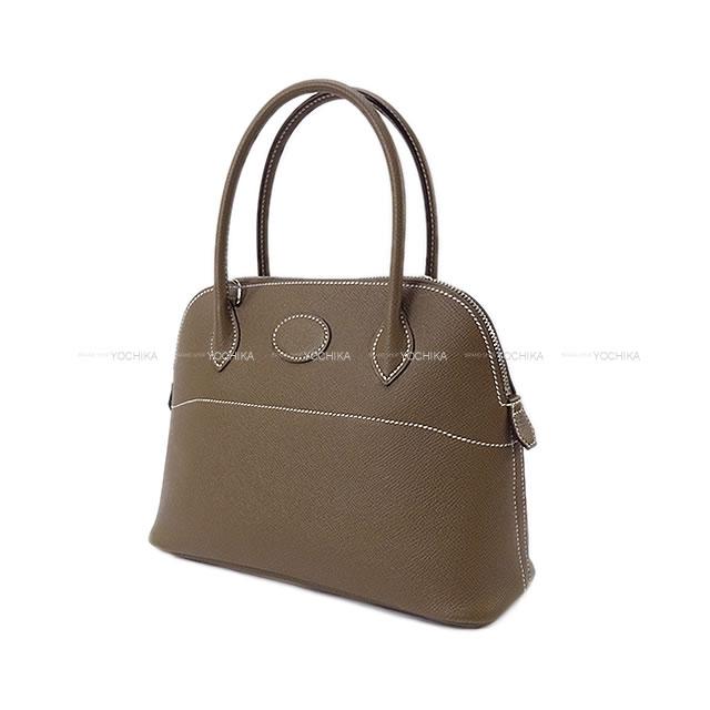 [Pre-loved] HERMES Shoulder bag Bolide27 Etoupe Ever Grain Silver HW Stamp D[USED SA][Authentic]