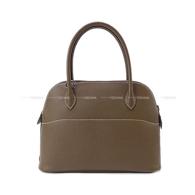 [Pre-loved] HERMES Shoulder bag Bolide27 Etoupe Ever Grain Silver HW Stamp D[USED SA][Authentic]