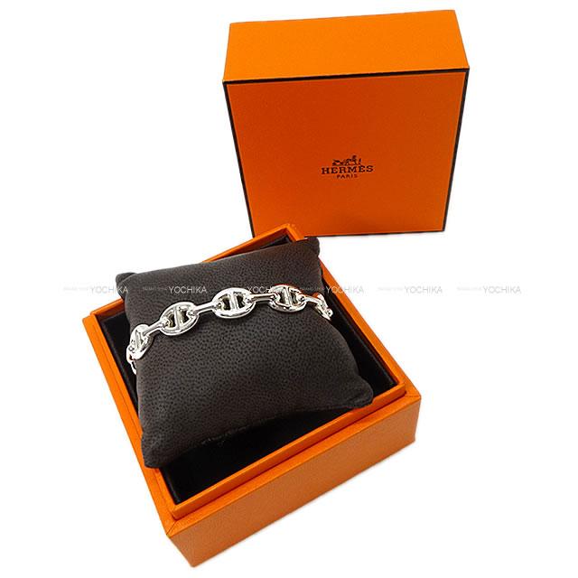 HERMES bracelet Bangle Chaine D'ancre Enchainee MM #LG Silver Silver925 (SV925 Ag925)[EXCELLENT][Authentic]