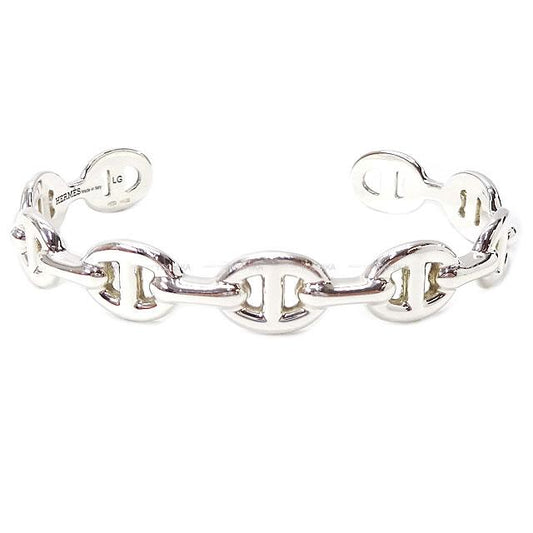 HERMES bracelet Bangle Chaine D'ancre Enchainee MM #LG Silver Silver925 (SV925 Ag925)[EXCELLENT][Authentic]