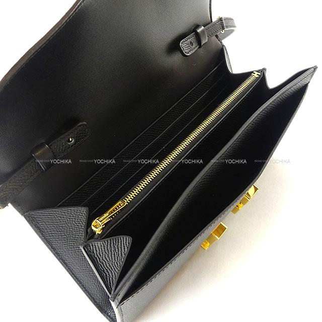 HERMES long wallet Constance Long wallet To Go Noir (Black) Veau Epsom Gold HW Stamp W[BRAND NEW][Authentic]