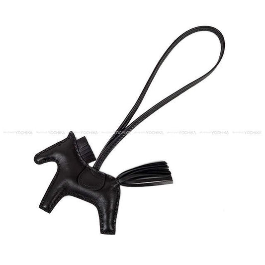 HERMES bag charm Rodeo PM SO BLACK Noir (Black) Agneau Milo Stamp Z[EXCELLENT][Authentic]