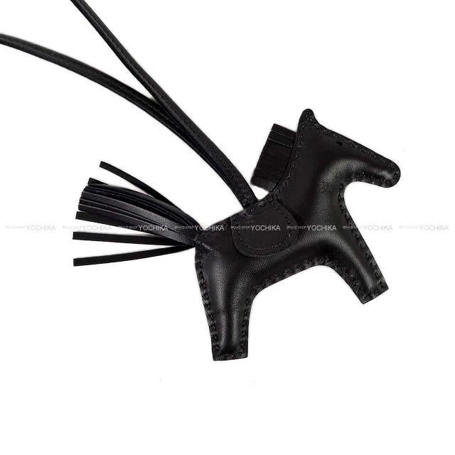 HERMES bag charm Rodeo PM SO BLACK Noir (Black) Agneau Milo Stamp Z[EXCELLENT][Authentic]