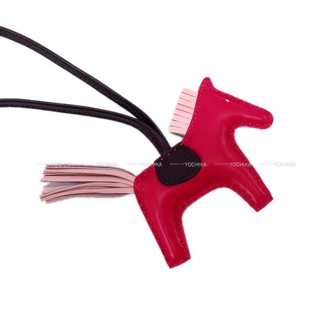 HERMES bag charm Rodeo PM Framboise/Rose Sakura/Rouge Sellier Agneau Milo Stamp Y[EXCELLENT][Authentic]