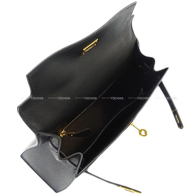 HERMES Shoulder bag Kelly25 Sellier Noir (Black) Veau Epsom Gold HW Stamp B[BRAND NEW][Authentic]