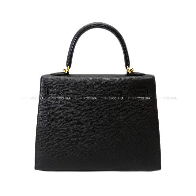 HERMES Shoulder bag Kelly25 Sellier Noir (Black) Veau Epsom Gold HW Stamp B[BRAND NEW][Authentic]