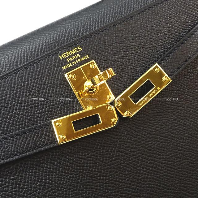 HERMES Shoulder bag Kelly25 Sellier Noir (Black) Veau Epsom Gold HW Stamp B[BRAND NEW][Authentic]