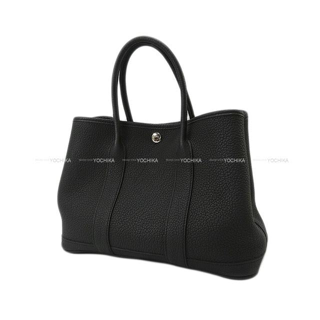 [Pre-loved] HERMES tote bag Garden Party 30 TPM Noir (Black) Veau Negonda Silver HW Stamp A[LIKE NEW][Authentic]
