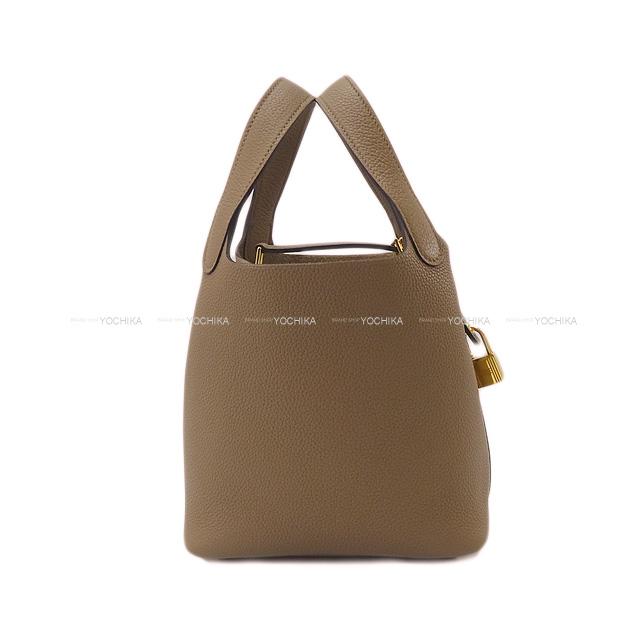 HERMES Handbag Picotin Lock 18 PM Beige de Weimar Taurillon Maurice Gold HW Stamp B[BRAND NEW][Authentic]