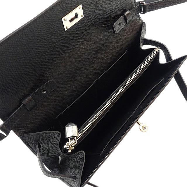 HERMES long wallet Kelly Wallet To Go Long Noir (Black) Veau Epsom Silver HW Stamp W[BRAND NEW][Authentic]