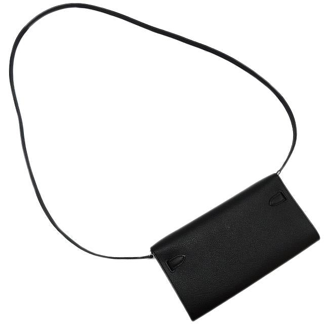 HERMES long wallet Kelly Wallet To Go Long Noir (Black) Veau Epsom Silver HW Stamp W[BRAND NEW][Authentic]