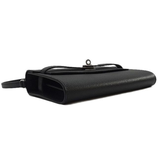 HERMES long wallet Kelly Wallet To Go Long Noir (Black) Veau Epsom Silver HW Stamp W[BRAND NEW][Authentic]