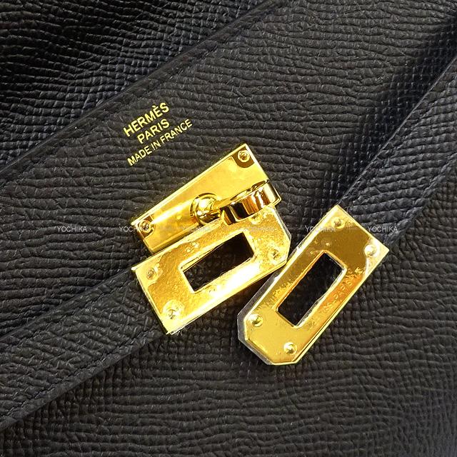 HERMES long wallet Kelly Wallet To Go Noir (Black) Veau Epsom Gold HW Stamp W[BRAND NEW][Authentic]