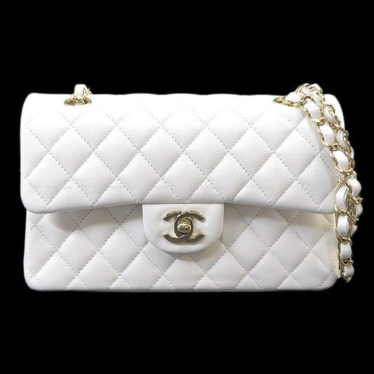 CHANEL Shoulder bag Matelasse 23 COCO W Flap Classic Small Blanc (White) Graind Calf(Caviarskin) Champagne Gold HW A01113[BRAND NEW][Authentic]