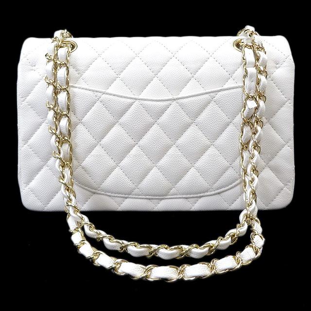 CHANEL Shoulder bag Matelasse 23 COCO W Flap Classic Small Blanc (White) Graind Calf(Caviarskin) Champagne Gold HW A01113[BRAND NEW][Authentic]