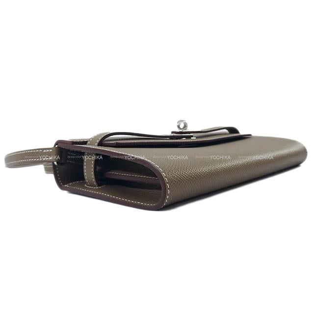 HERMES long wallet Kelly Wallet Long To Go Etoupe Veau Epsom Silver HW Stamp K[BRAND NEW][Authentic]