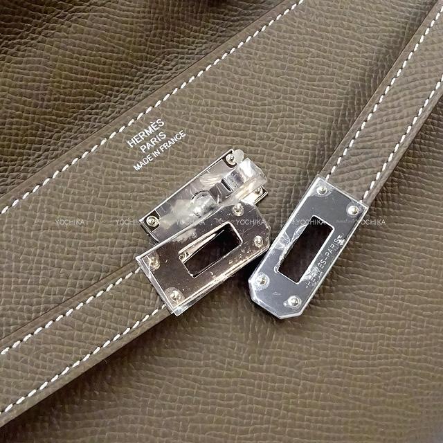 HERMES long wallet Kelly Wallet Long To Go Etoupe Veau Epsom Silver HW Stamp K[BRAND NEW][Authentic]