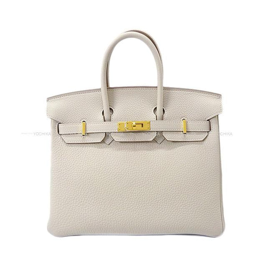 HERMES Handbag Birkin25 Craie Veau Togo Gold HW Stamp B[BRAND NEW][Authentic]