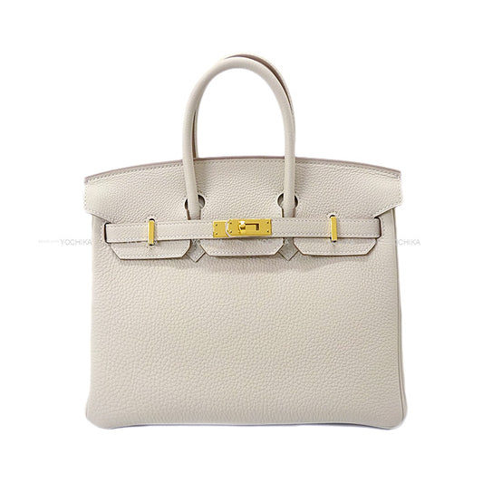 HERMES Handbag Birkin25 Craie Veau Togo Gold HW Stamp W[BRAND NEW][Authentic]