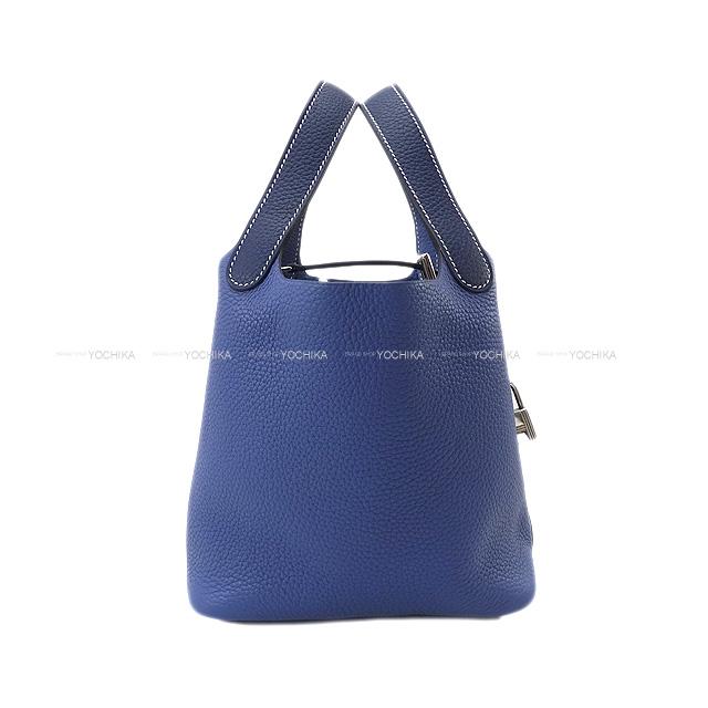 [Pre-loved] HERMES Handbag Picotin Lock 18 PM Casaque Bleu Brighton/Bleu Saphir Taurillon Clemence Silver HW Stamp Z[LIKE NEW][Authentic]