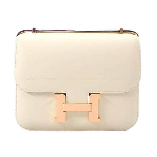 HERMES Shoulder bag Constance 3 18 Nata Evercalf Rose Gold HW Stamp Y[EXCELLENT][Authentic]