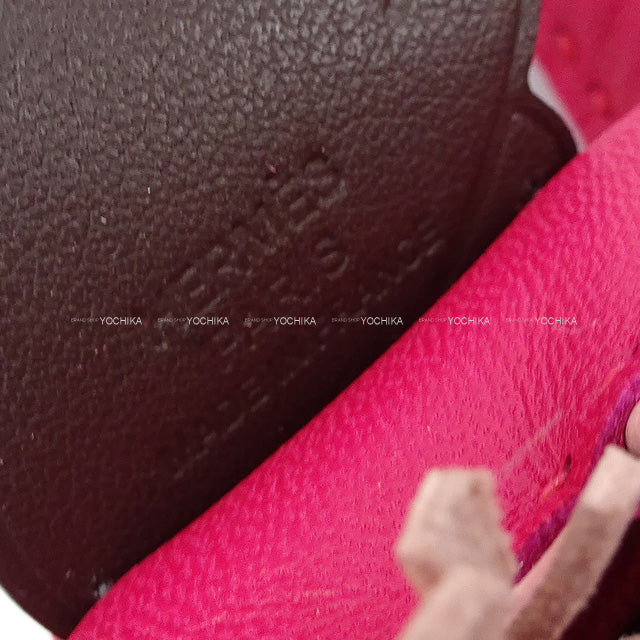 HERMES bag charm Rodeo Pegasus PM Framboise/Rouge Sellier/Rose Sakura Agneau Milo/Veau Swift Stamp U[EXCELLENT][Authentic]