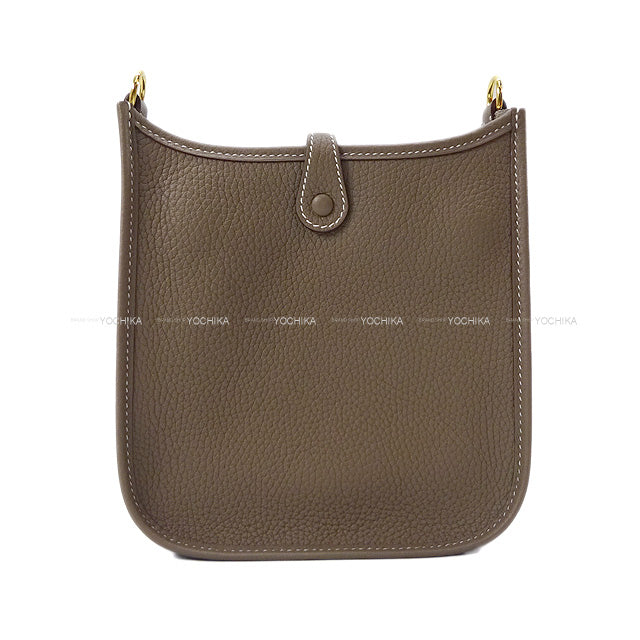 HERMES Shoulder bag Etoupe Taurillon Clemence Gold HW Stamp W[BRAND NEW][Authentic]