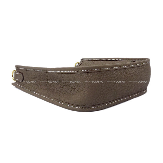 HERMES Shoulder bag Etoupe Taurillon Clemence Gold HW Stamp W[EXCELLENT][Authentic]