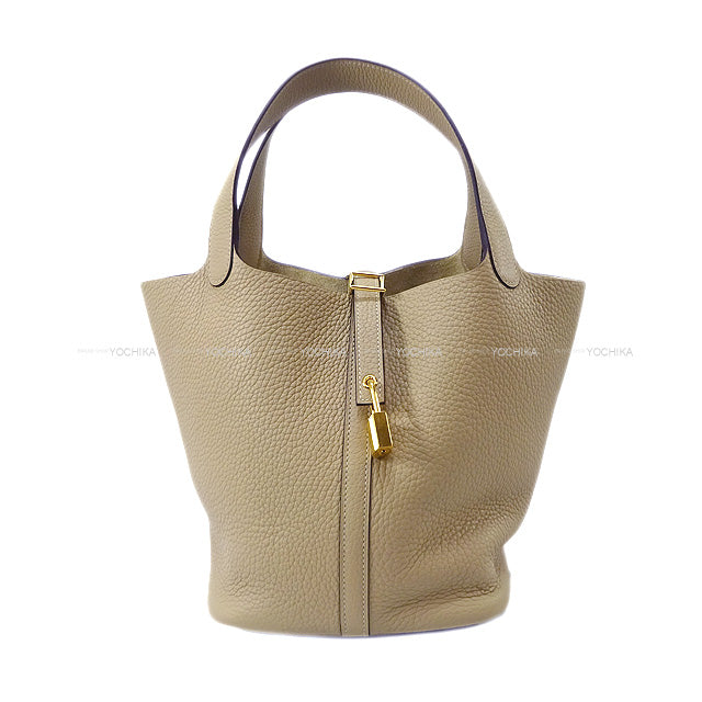 HERMES Handbag Trench Taurillon Clemence Gold HW Stamp K[BRAND NEW][Authentic]