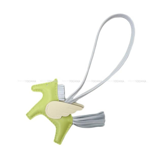 HERMES bag charm Rodeo Pegasus PM Jaune Bourgeon/Blue brume /Nata Agneau Milo/Veau Swift Stamp B[BRAND NEW][Authentic]