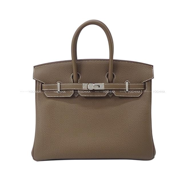 HERMES Handbag Birkin25 Etoupe Veau Togo Silver HW Stamp C[EXCELLENT][Authentic]
