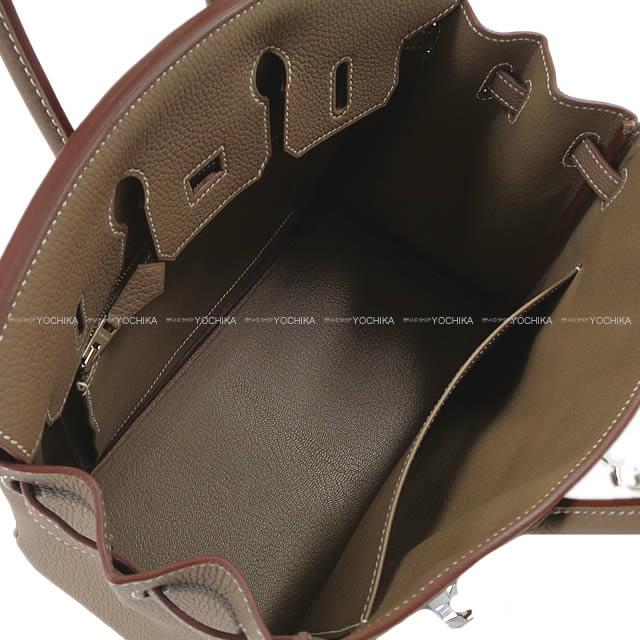 HERMES Handbag Birkin25 Etoupe Veau Togo Silver HW Stamp C[EXCELLENT][Authentic]