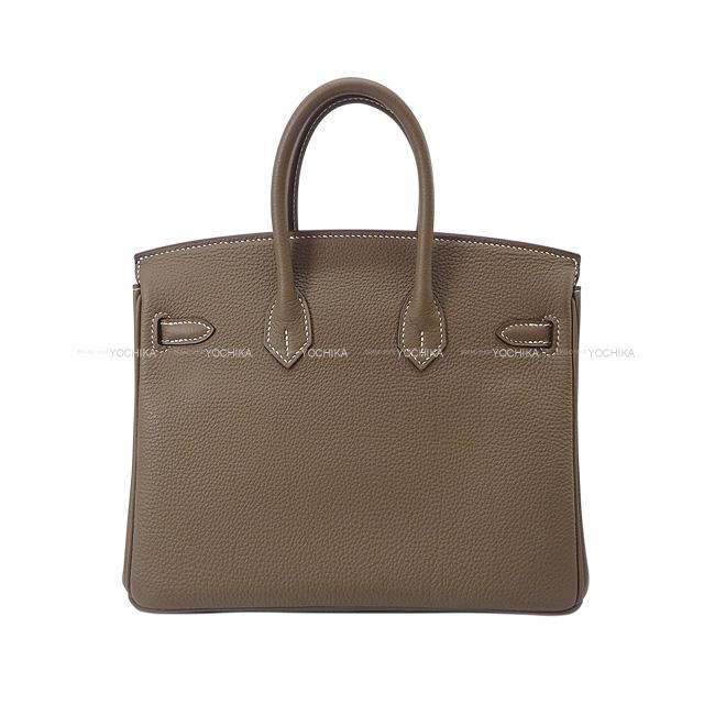 HERMES Handbag Birkin25 Etoupe Veau Togo Silver HW Stamp C[EXCELLENT][Authentic]