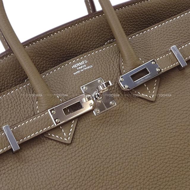 HERMES Handbag Birkin25 Etoupe Veau Togo Silver HW Stamp C[EXCELLENT][Authentic]
