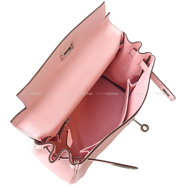 HERMES Shoulder bag Kelly25 Retourne Rose Sakura Veau Swift Silver HW Stamp K[BRAND NEW][Authentic]