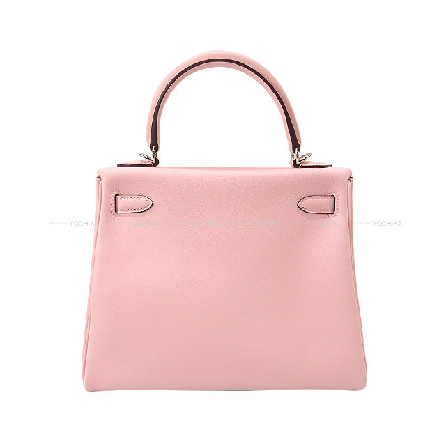 HERMES Shoulder bag Kelly25 Retourne Rose Sakura Veau Swift Silver HW Stamp K[BRAND NEW][Authentic]