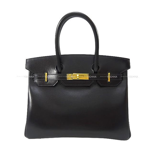 HERMES Handbag Birkin30 Noir (Black) Veau Sikkim Gold HW Stamp B[BRAND NEW][Authentic]