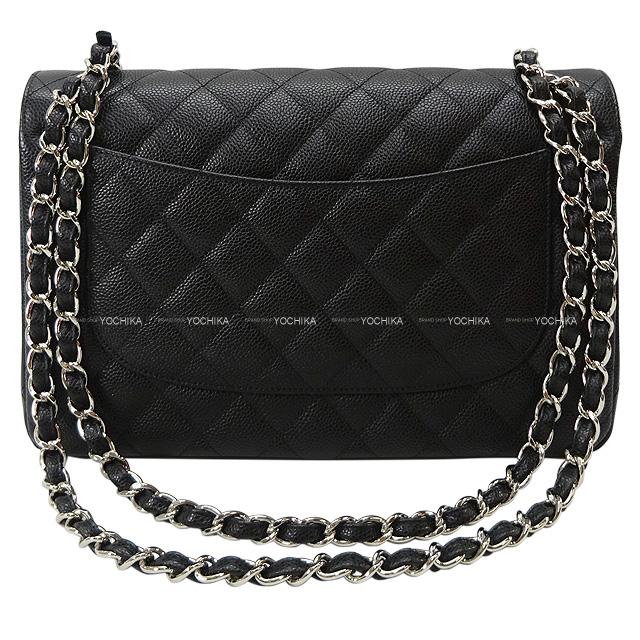 CHANEL Shoulder bag Matelasse 30 Double Flap Chain Noir (Black) Graind Calf(Caviarskin) Silver HW A58600[EXCELLENT][Authentic]