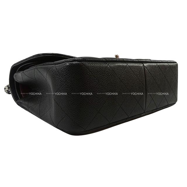 CHANEL Shoulder bag Matelasse 30 Double Flap Chain Noir (Black) Graind Calf(Caviarskin) Silver HW A58600[EXCELLENT][Authentic]